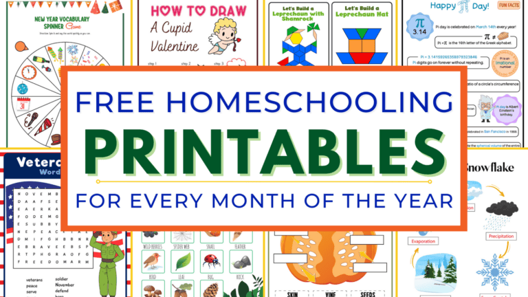 Homeschooling Printables for Every Month of the Year