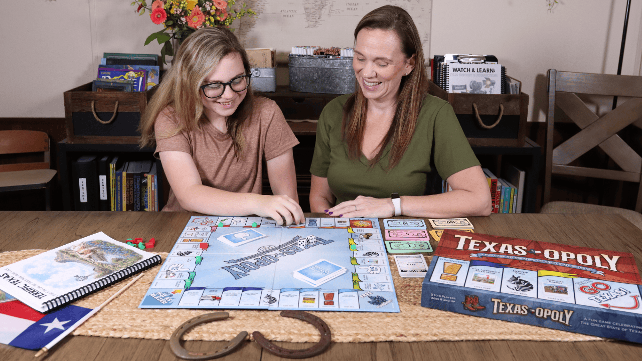 Explore the Lone Star State with a Texas state study for homeschoolers. Learn about Texas history, landmarks, national parks, and wildlife with our Terrific Texas State Study and Texas Flora & Fauna Discovery Deck for flexible, interest-led learning.
