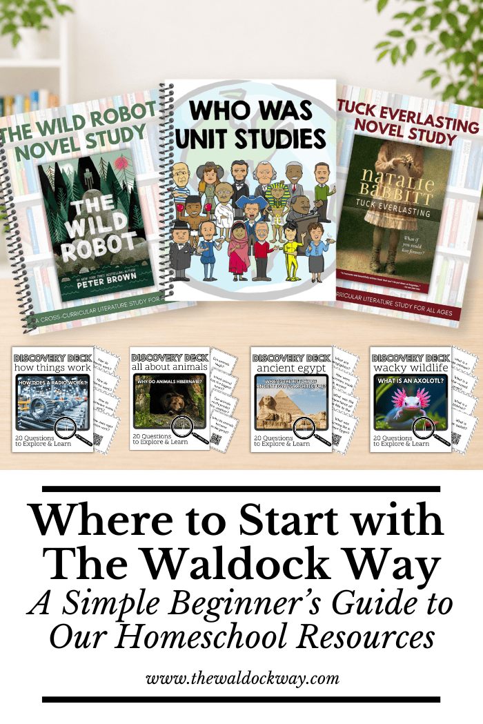 Wondering how to start homeschool unit studies? Discover the easiest way to begin with Discovery Decks, mini unit studies, novel studies, and movie guides. Learn how to build an interest-led homeschool without overwhelm, expensive curriculum, or complicated planning.