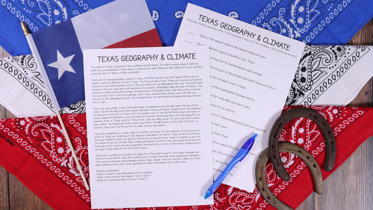 Explore the Lone Star State with a Texas state study for homeschoolers. Learn about Texas history, landmarks, national parks, and wildlife with our Terrific Texas State Study and Texas Flora & Fauna Discovery Deck for flexible, interest-led learning.