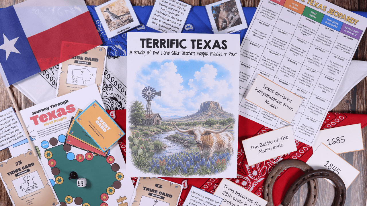 Explore homeschool geography unit studies for all ages with hands-on adventures around the world, across all 50 states, and through 60 National Parks. Discover flexible, interest-led resources filled with maps, videos, books, games, recipes, and more.