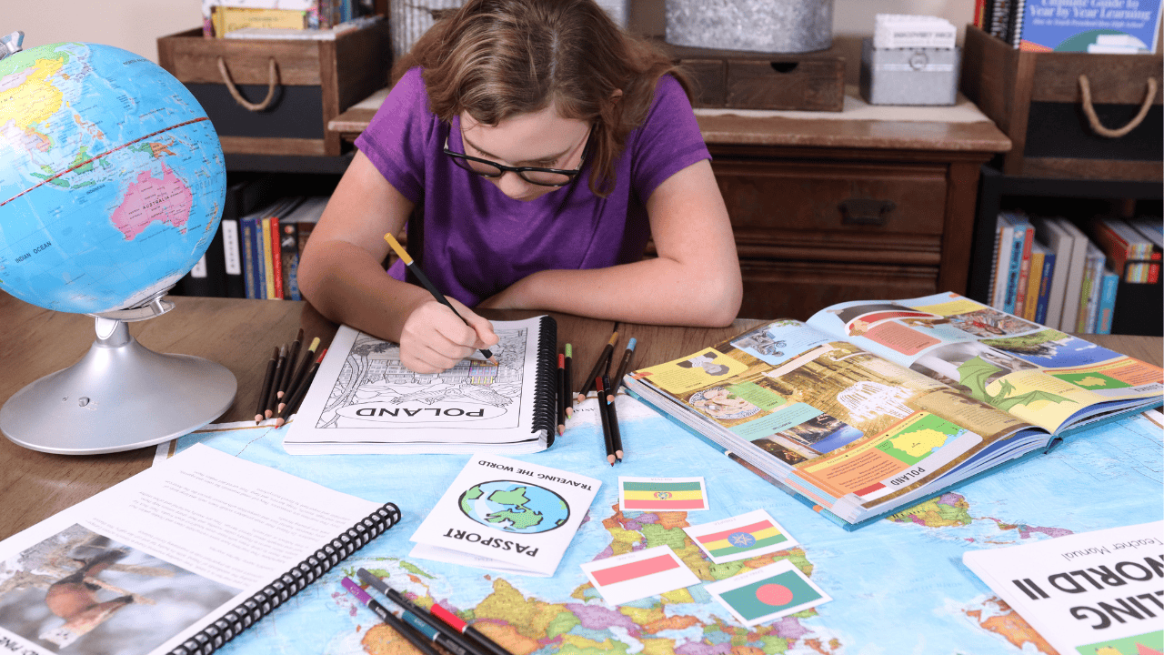 Explore homeschool geography unit studies for all ages with hands-on adventures around the world, across all 50 states, and through 60 National Parks. Discover flexible, interest-led resources filled with maps, videos, books, games, recipes, and more.