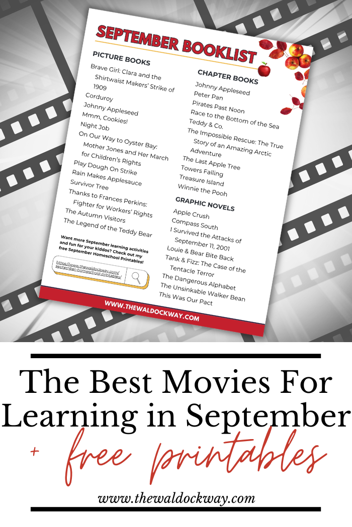 Discover the best September movies for homeschool families, with films for American Chess Day, VJ Day, Teddy Bear Day, Talk Like a Pirate Day, September 11, and fall learning. Turn movie days into easy, meaningful homeschool lessons filled with connection.