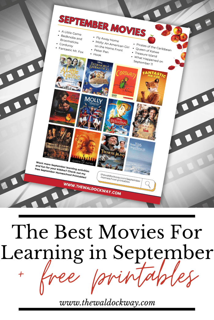 Discover the best September movies for homeschool families, with films for American Chess Day, VJ Day, Teddy Bear Day, Talk Like a Pirate Day, September 11, and fall learning. Turn movie days into easy, meaningful homeschool lessons filled with connection.
